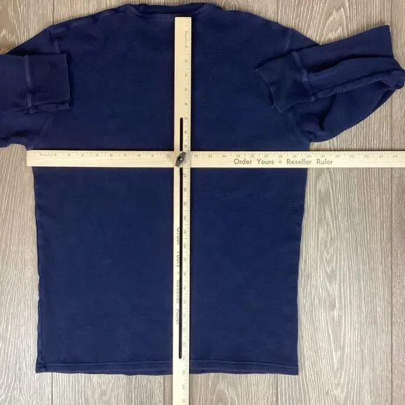 Polo Ralph Lauren Sleepwear Shirt Blue Waffle Pony Men's thermal L Navy - Picture 5 of 5